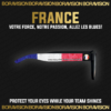France national team inspired sunglasses by Boravision in blue, white, and red fan colors