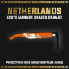 Netherlands national team inspired sunglasses by Boravision in orange, red, white, and blue fan colors