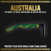 Australia national team inspired sunglasses by Boravision in green and gold fan colors