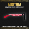 Austria national team inspired sunglasses by Boravision in red and white fan colors