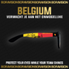 Belgium national team inspired sunglasses by Boravision in black, yellow, and red fan colors