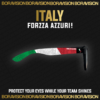 Italy national team inspired sunglasses by Boravision in green, white, and red fan colors