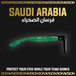 Saudi Arabia national team inspired sunglasses by Boravision in green and white fan colors