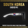 South Korea national team inspired sunglasses by Boravision in red, blue, white, and black fan colors