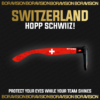 Switzerland national team inspired sunglasses by Boravision in red and white fan colors