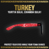 Turkey national team inspired sunglasses by Boravision in red and white fan colors