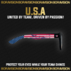 USA national team inspired sunglasses by Boravision in red, white, and blue fan colors